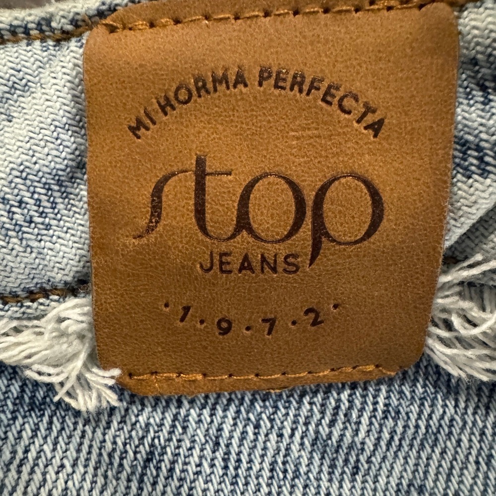 Stop Jeans Rare Colombian Butt Lift Boot Cut Womens size 8 Distressed Frayed Hem - Picture 6 of 12